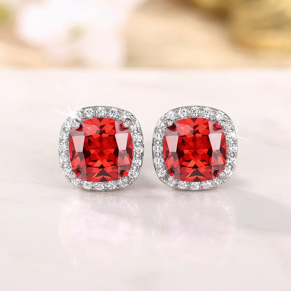 Neue Hellweiß/Gelb/Pink CZ Ohrstecker für Damen, modischer, schlichter Schmuck, hochwertige Hochzeit, Verlobung