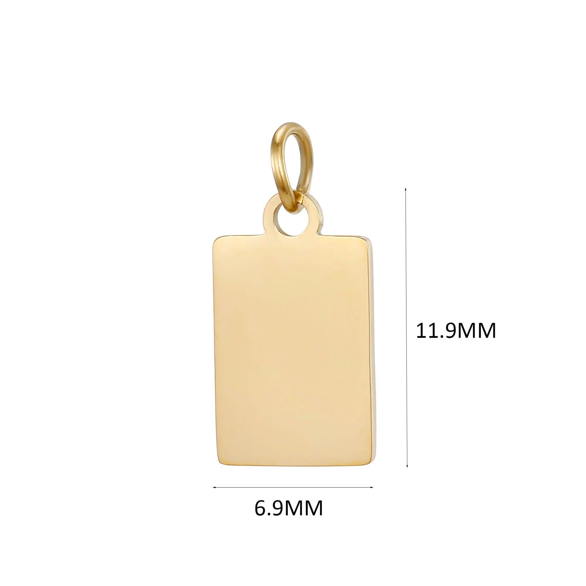 10PCS Anhänger mit individuellem Logo Edelstahl Charms für Halsketten Armbänder 6 Größen zur Auswahl