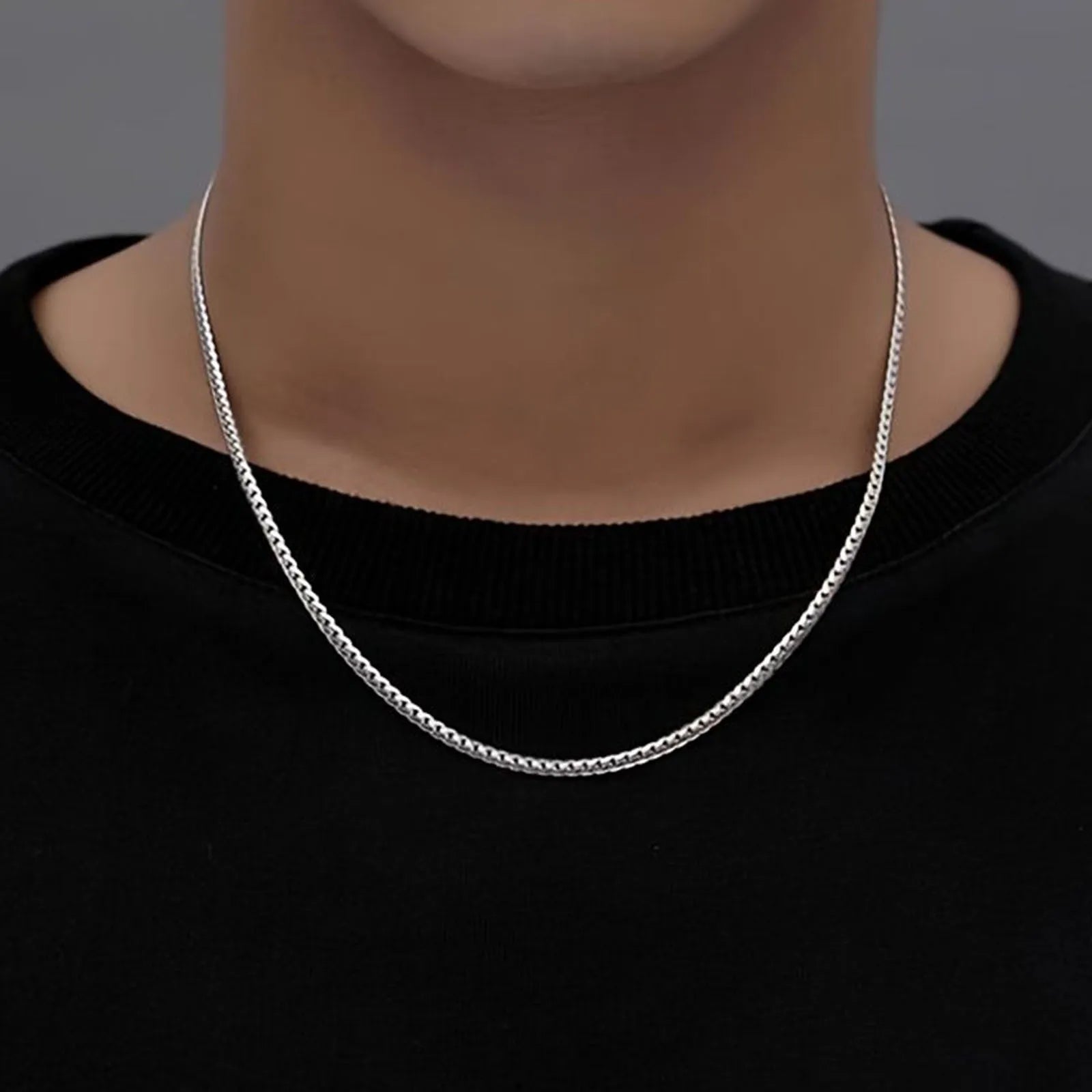 Collar de cadena cubana S925Silver para hombres y mujeres 20IN/22IN estilo delgado, sofisticado, de inspiración vintage, para superposición en la clavícula