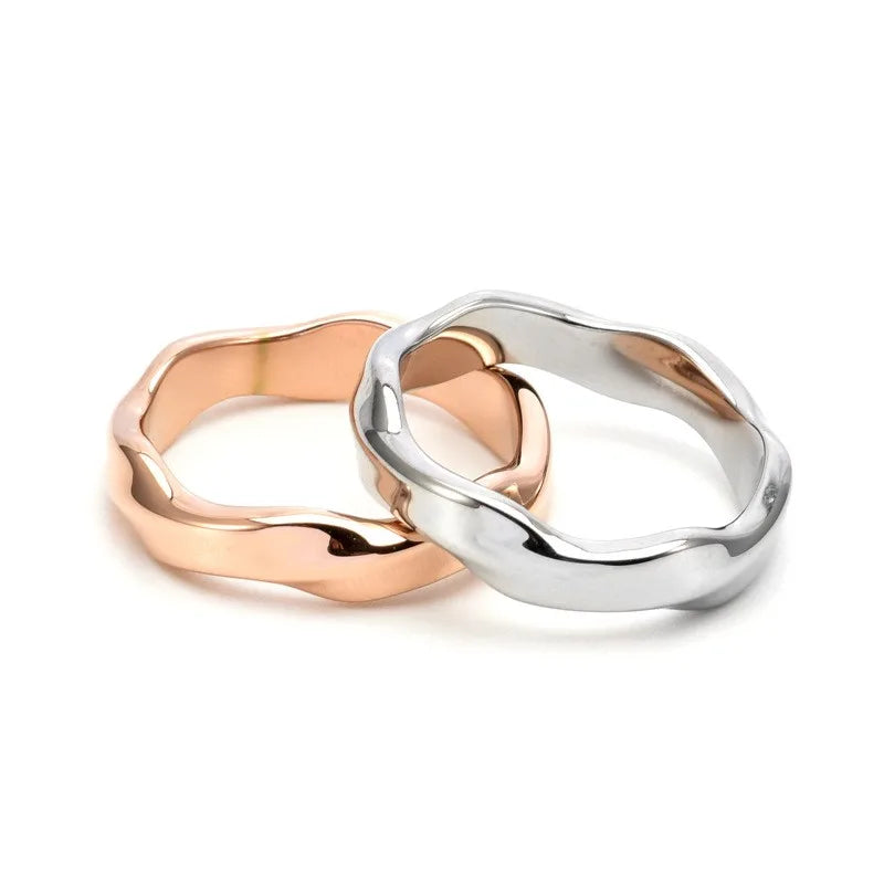 Edelstahl Verdrehter Möbius-Ring Ehering für Damen und Herren Größe 6-12