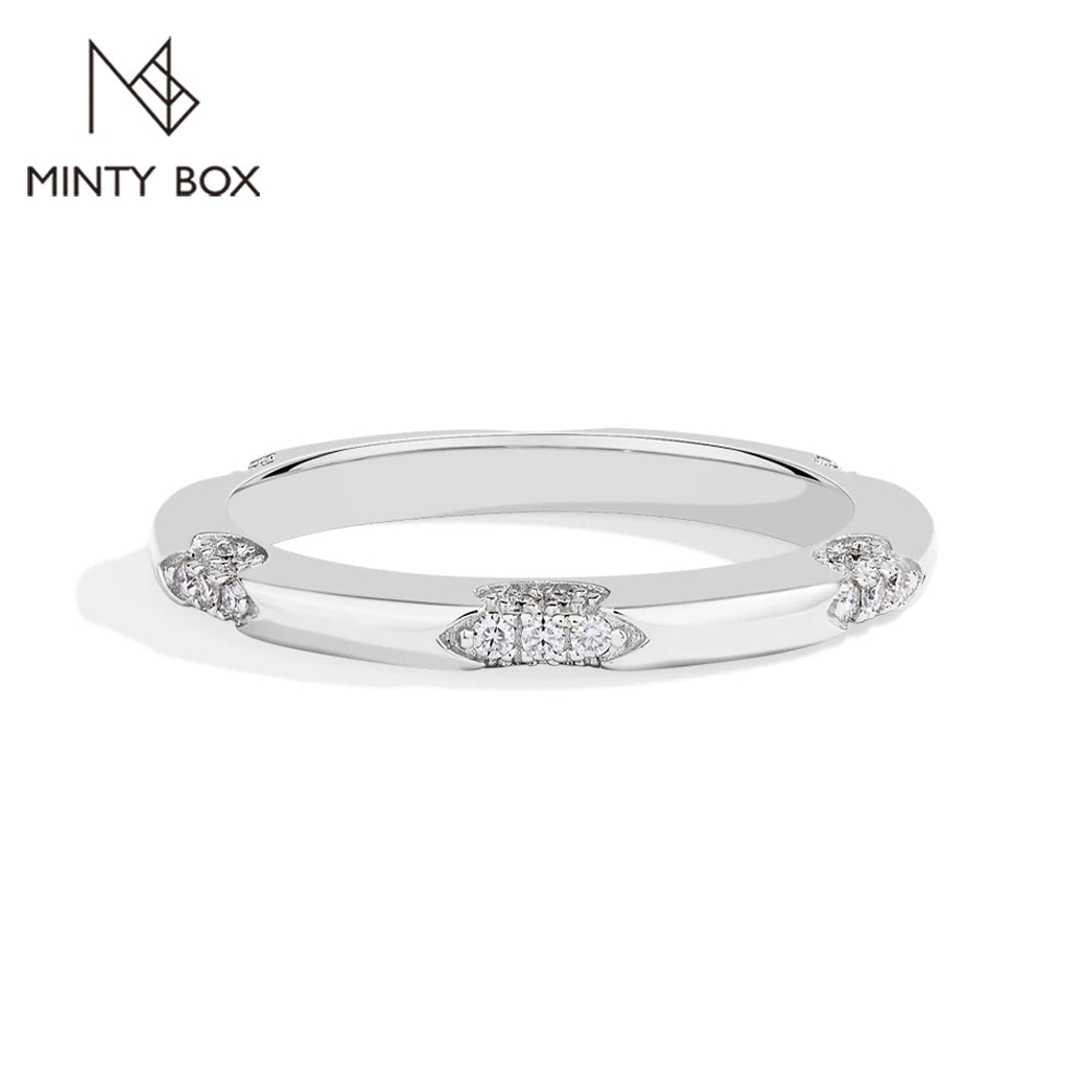 MINTYBOX Anillo de boda de moissanita de plata S925 para mujer Anillos de compromiso con diamantes de laboratorio Joyería chapada en oro de 18K