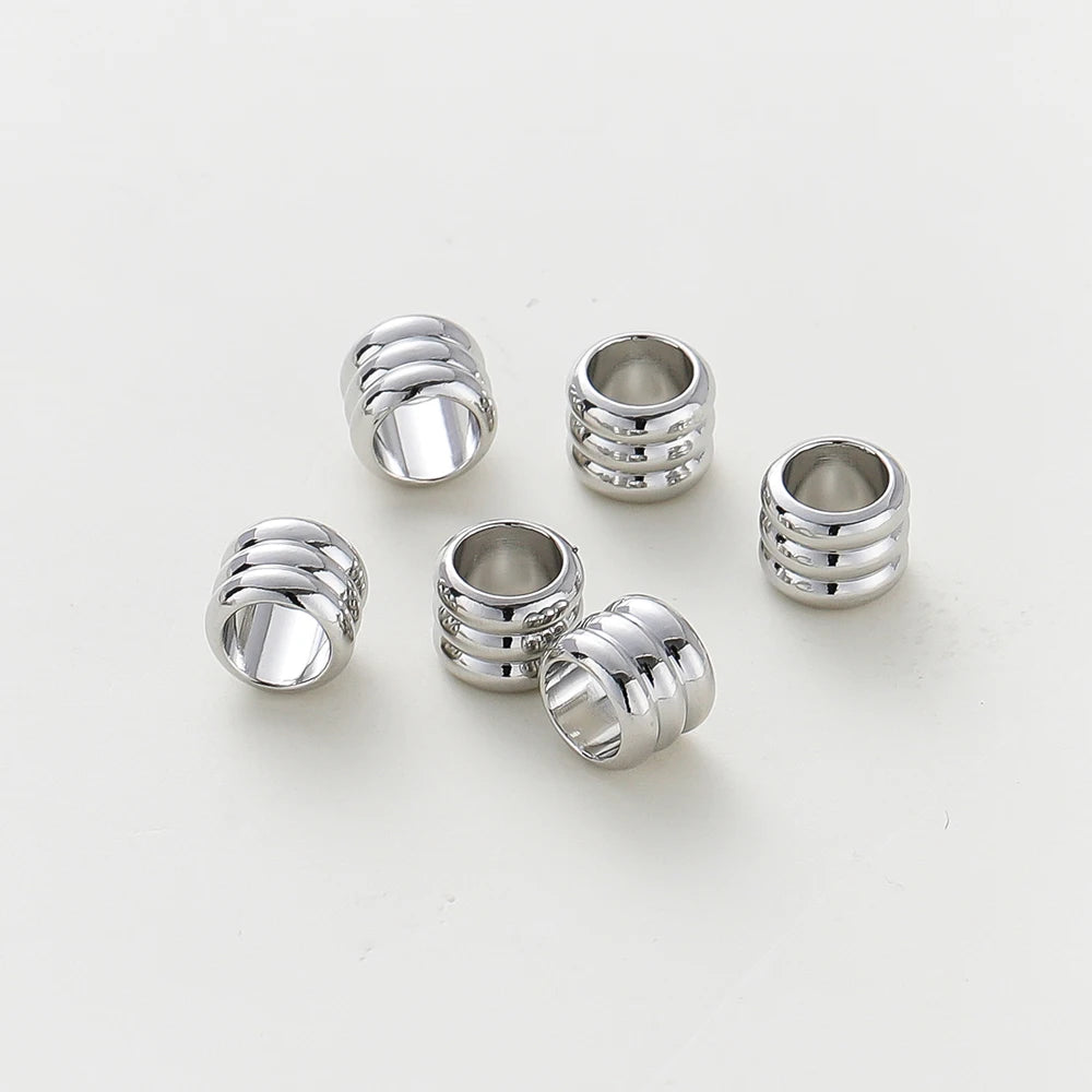 20 30 50 Stücke/Charge 14K 18K Vergoldeter Zylinder Charme Metallperlen Lose Zwischenperlen Für Armband DIY Schmuckherstellung Zubehör