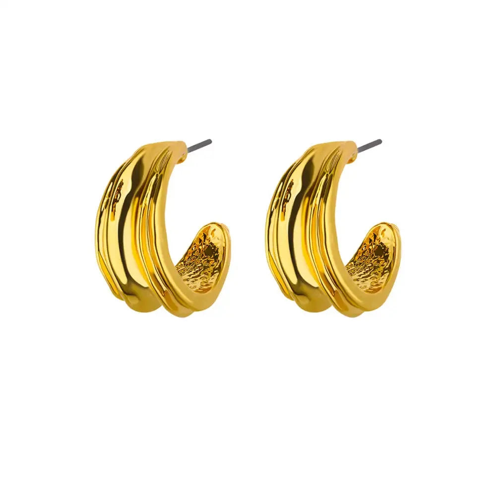 C-förmige Muschel-Ohrringe für Damen, Edelstahl, Wassertropfen, Tropfen-Hoop-Ohrringe, modische Piercing-Ohr-Accessoires, Party-Schmuck