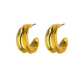 C-förmige Muschel-Ohrringe für Damen, Edelstahl, Wassertropfen, Tropfen-Hoop-Ohrringe, modische Piercing-Ohr-Accessoires, Party-Schmuck