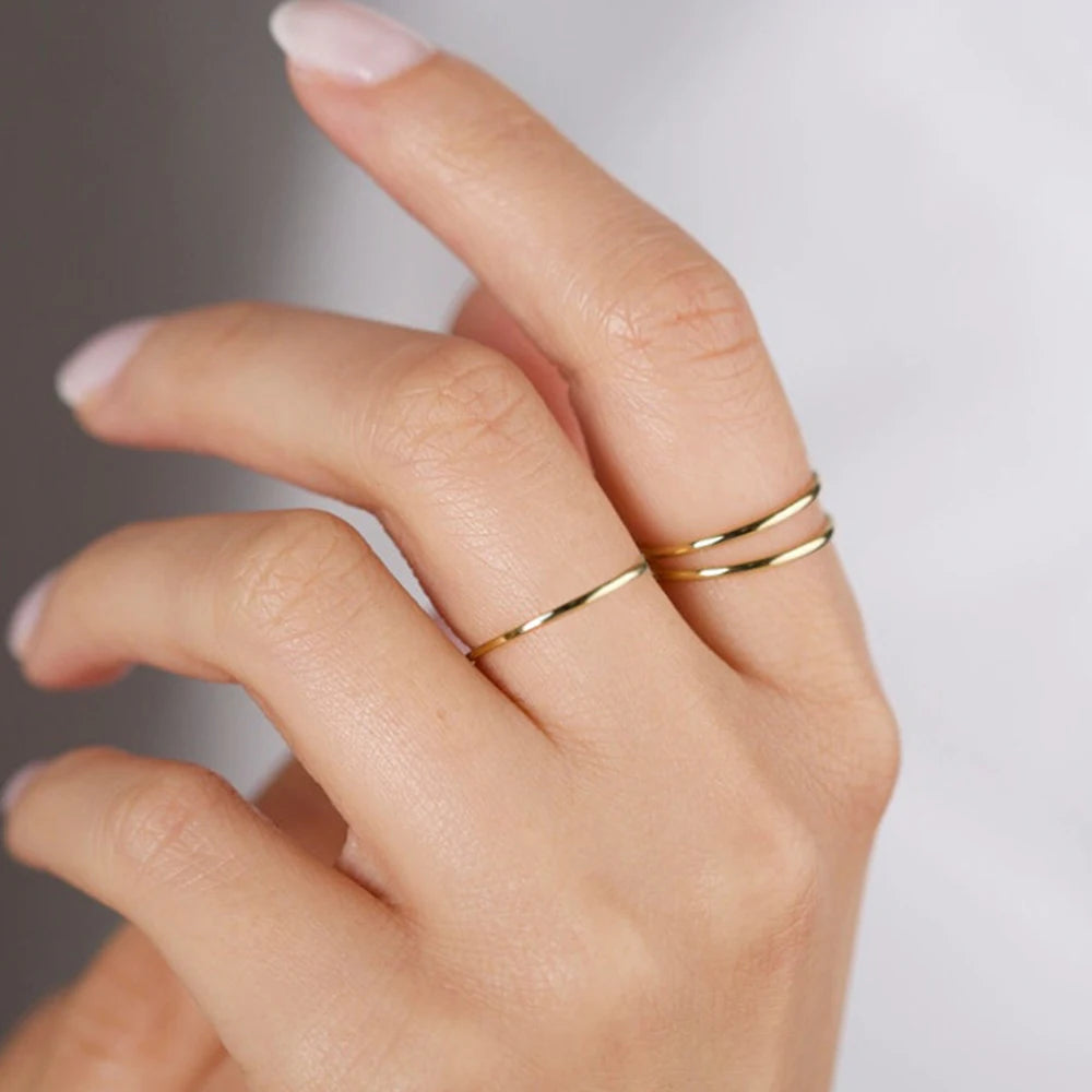 Classic Style Rings for Stacking Stainless Steel Rings For Woman For Gift Jewelry Size 5 6 7 Jewelry Accessories