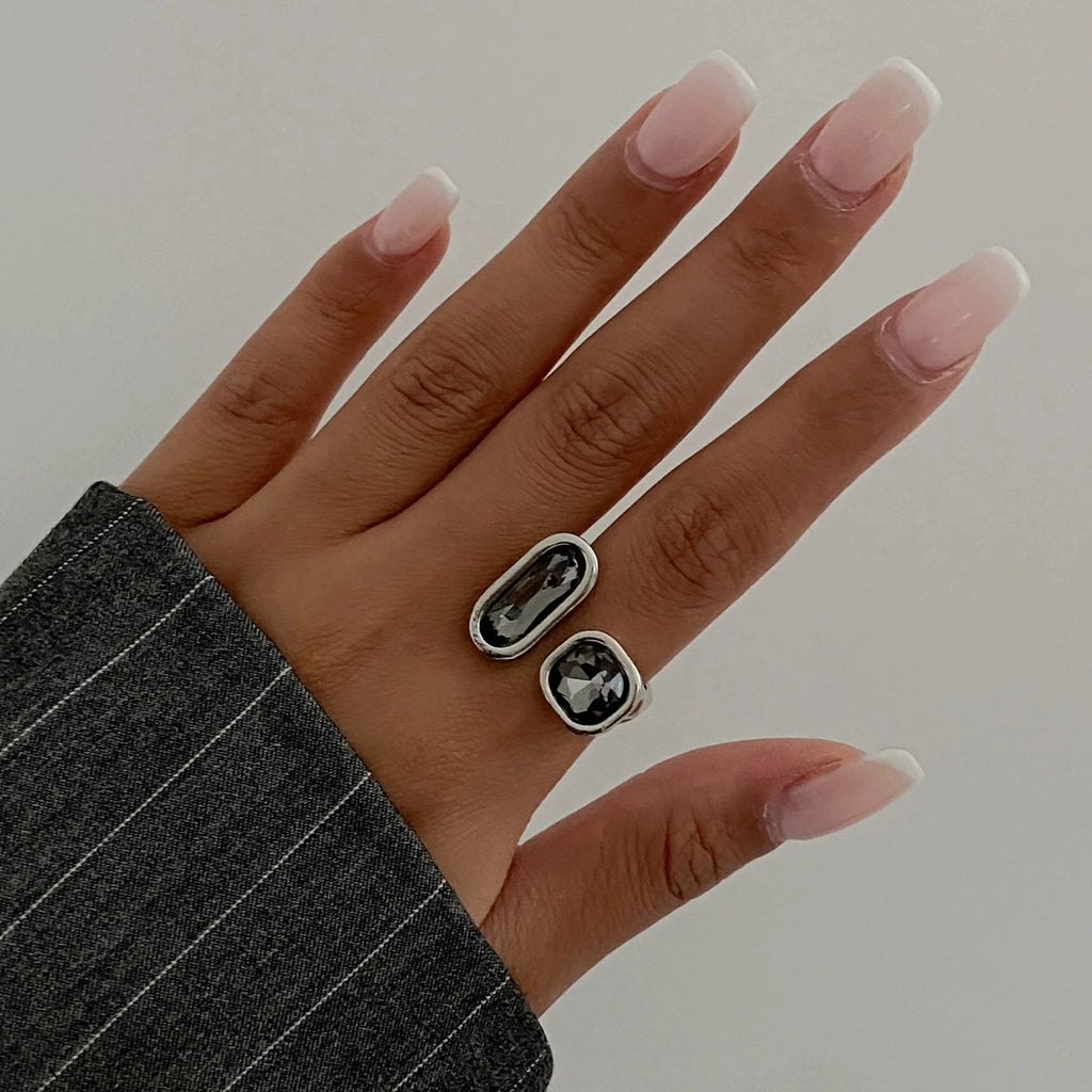 Top Quality Irregular Crystal Rings for Women Wedding Bride Elegent Stone Ring for Women Christmas Mothers' Day Gifts