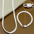 925 Sterlingsilber 8/16/18/20/22/24 Zoll 6mm Seitenkette Halskette Armband für Damen Herren Mode Charme Hochzeit Schmuck