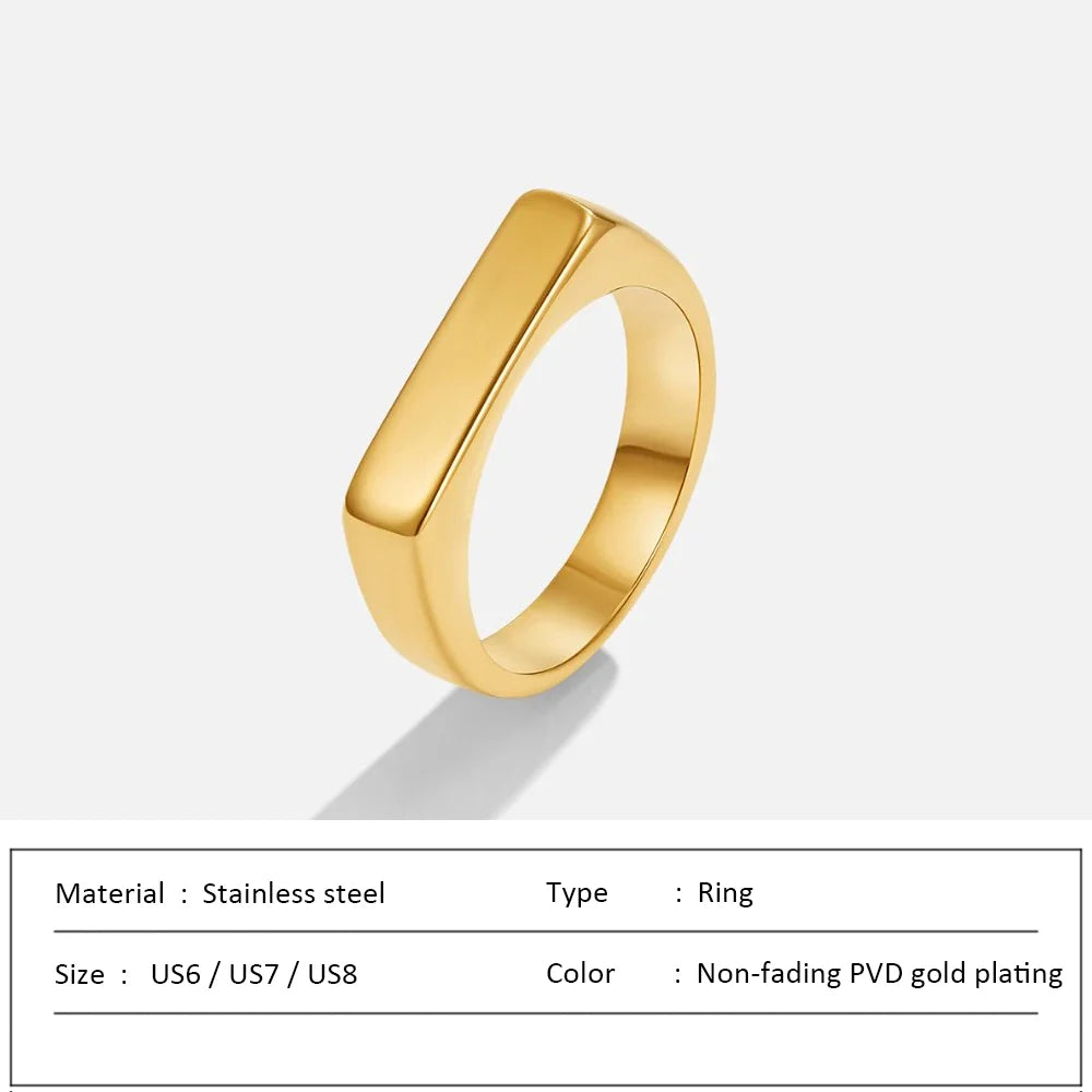 Anillo de acero inoxidable impermeable para mujer, anillo de corazón que no se decolora, anillos de metal elegantes, joyería sencilla, novedad, venta al por mayor, Dropshipping