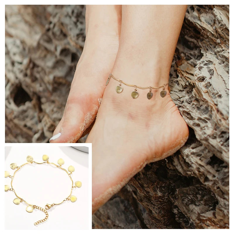 Schlangenketten-Fußkettchen für Damen und Mädchen, verstellbar, Sommer-Strand-Fußkettchen, Armband, Muttertagsgeschenke, Edelstahl, nicht allergisch