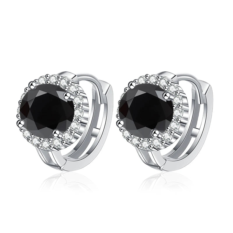 Pendientes NeeTim de Moissanita rosa de 0,5ct 1ct para mujer, Plata S925, Diamantes de laboratorio negros, azules, verdes, grises, arcoíris, Pendientes de boda