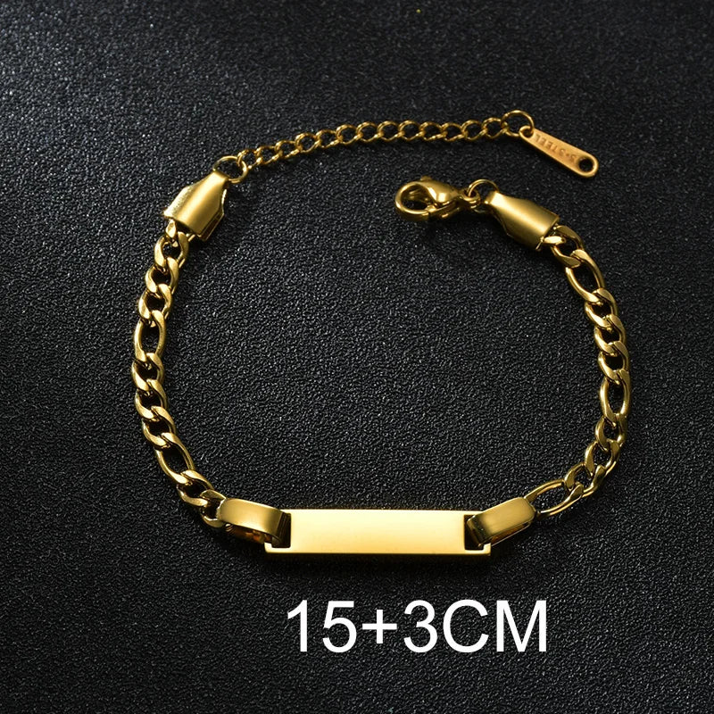 Bluelory personalisiertes Armband für Herren und Damen, Edelstahl, verschiedene Stile, leeres Namensschild, Herzarmband, Party-Schmuckgeschenk