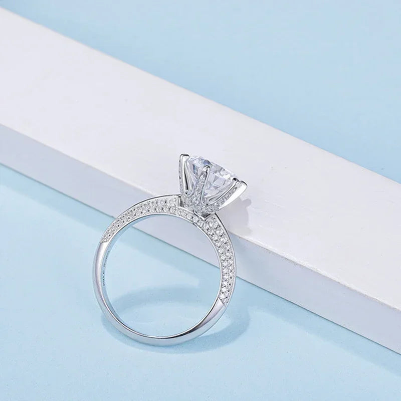 NeeTim 5 Karat Moissanit Eheringe für Frauen 925 Sterling Silber Ewigkeit mit Weißgold überzogen Band Verlobungsschmuck