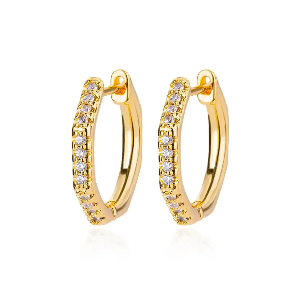 Zirkonia U-förmige Ohrstecker für Frauen, Edelstahl, geometrische Ohrringe, Schmuck, Hochzeits-/Geburtstagsgeschenk
