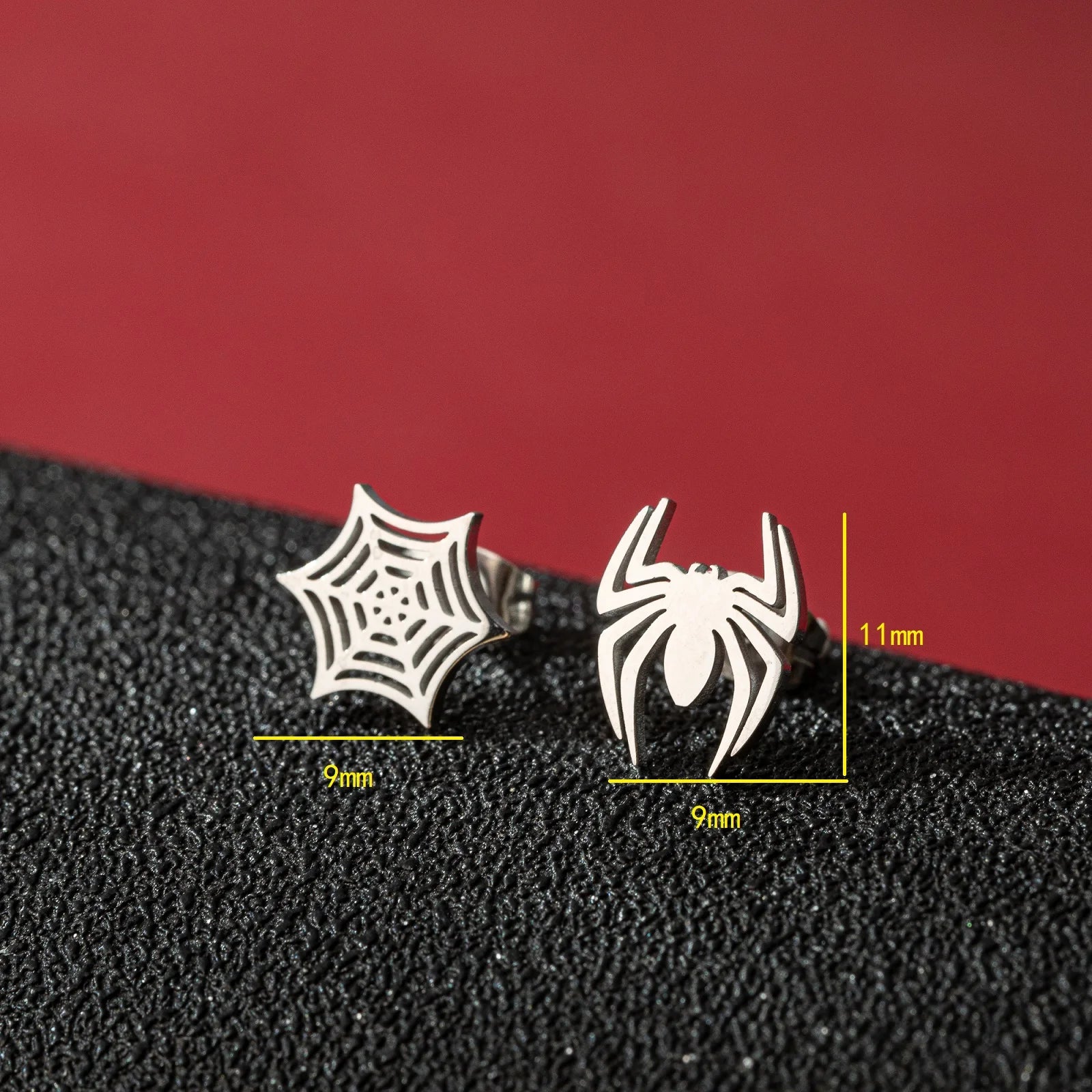 Horror Halloween Bat Spider Trendy Earrings Women 2024 Black Color Stainless Steel Ear Piercing Skull Punk Jewelry Party Gifts