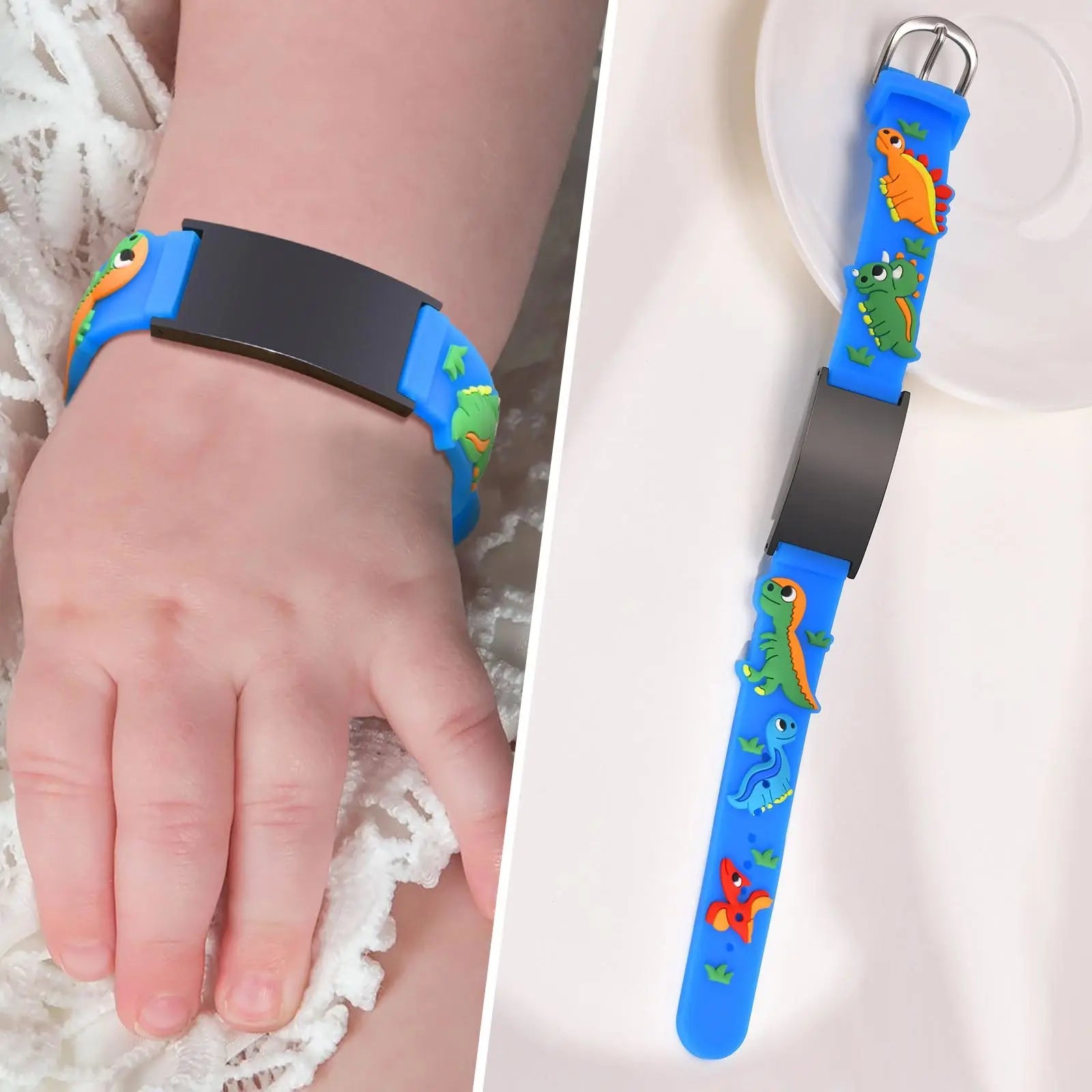Personalisiertes Ausweiskettchen für kleine Mädchen und Jungen, Silikonarmband verstellbar, Gravierte Zitate Inspirierendes Geschenk