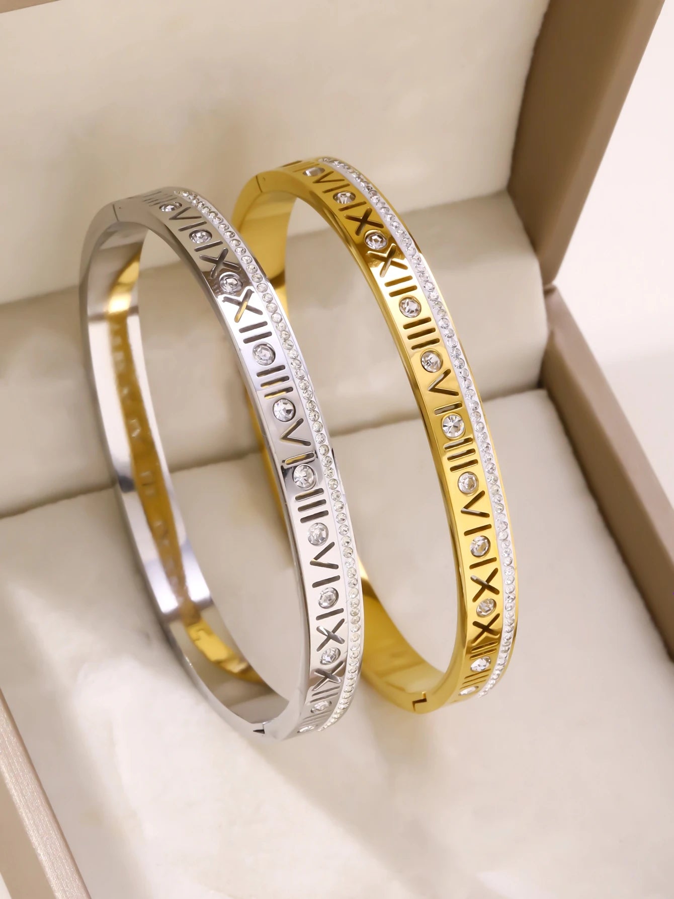 1 Stück/Set Damen Hochzeitsschmuck Party Feiertag Valentinstag Geschenk Edelstahl Armband 18K vergoldet Armband