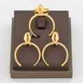 Vergoldetes Ohrringe und Ring Schmuckset für Damen Exquisite Hakenohrringe Fingerring Alltagskleidung für Party Jahrestag Geschenke