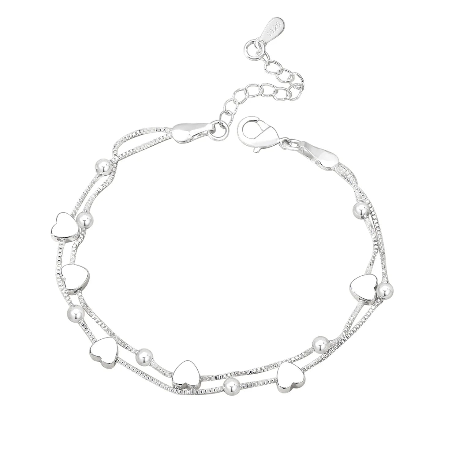 925 Sterling Silber Armbänder Damen Herz Kugelketten Charm Armband Paar Designer Schmuck Accessoires Großhandel Schmuck
