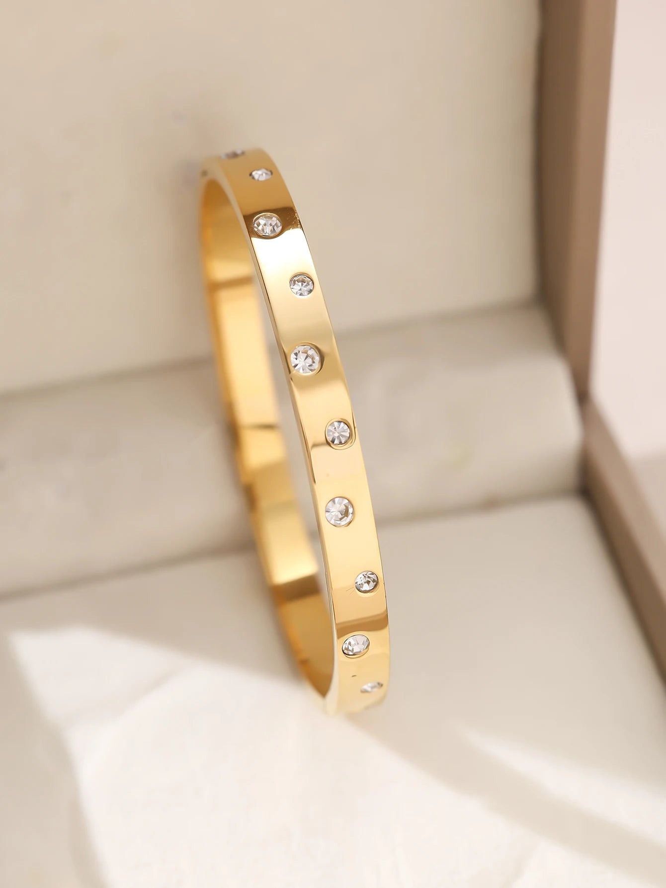 1 Stück/Set Damen Hochzeitsschmuck Party Feiertag Valentinstag Geschenk Edelstahl Armband 18K vergoldet Armband