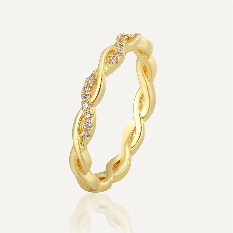 925 Sterling Silber Ehering Eternity Ringe für Damen Brillanter runder Zirkonia Dünner Eleganter Damenschmuck