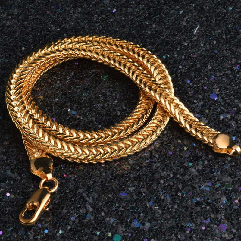 Cadenas de collar de plata 925 y oro de 18 quilates para hombre y mujer, accesorios de joyería de moda