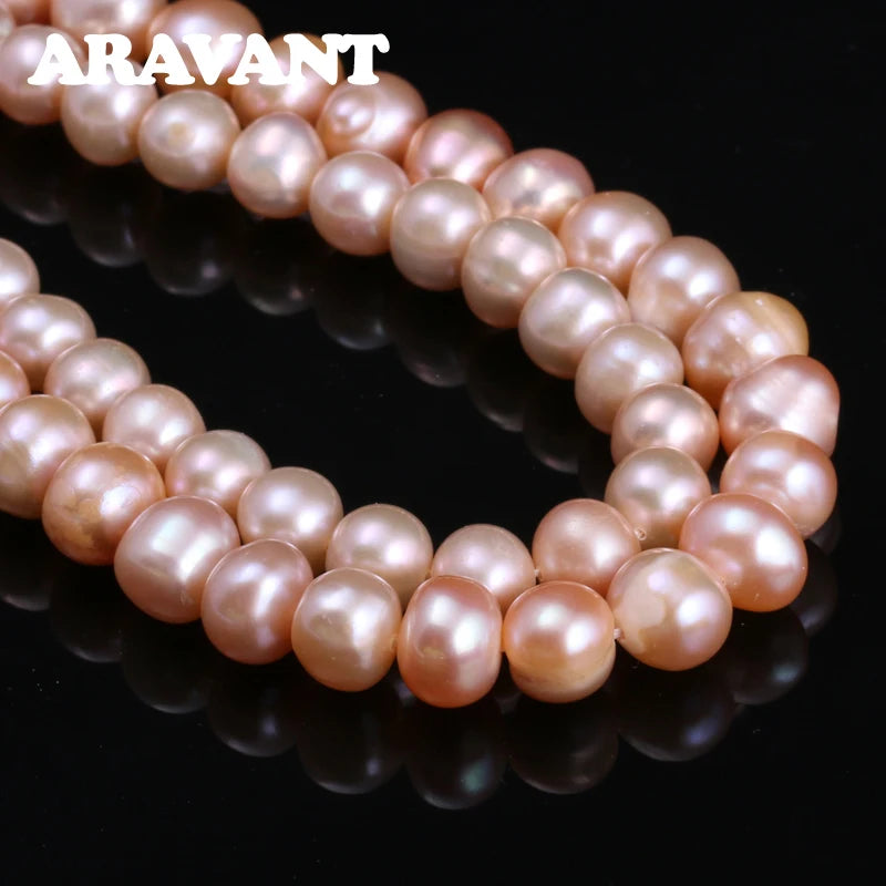 Cadena de collar de perlas de agua dulce de 8 mm de plata 925 Aravant para mujer, joyería de moda