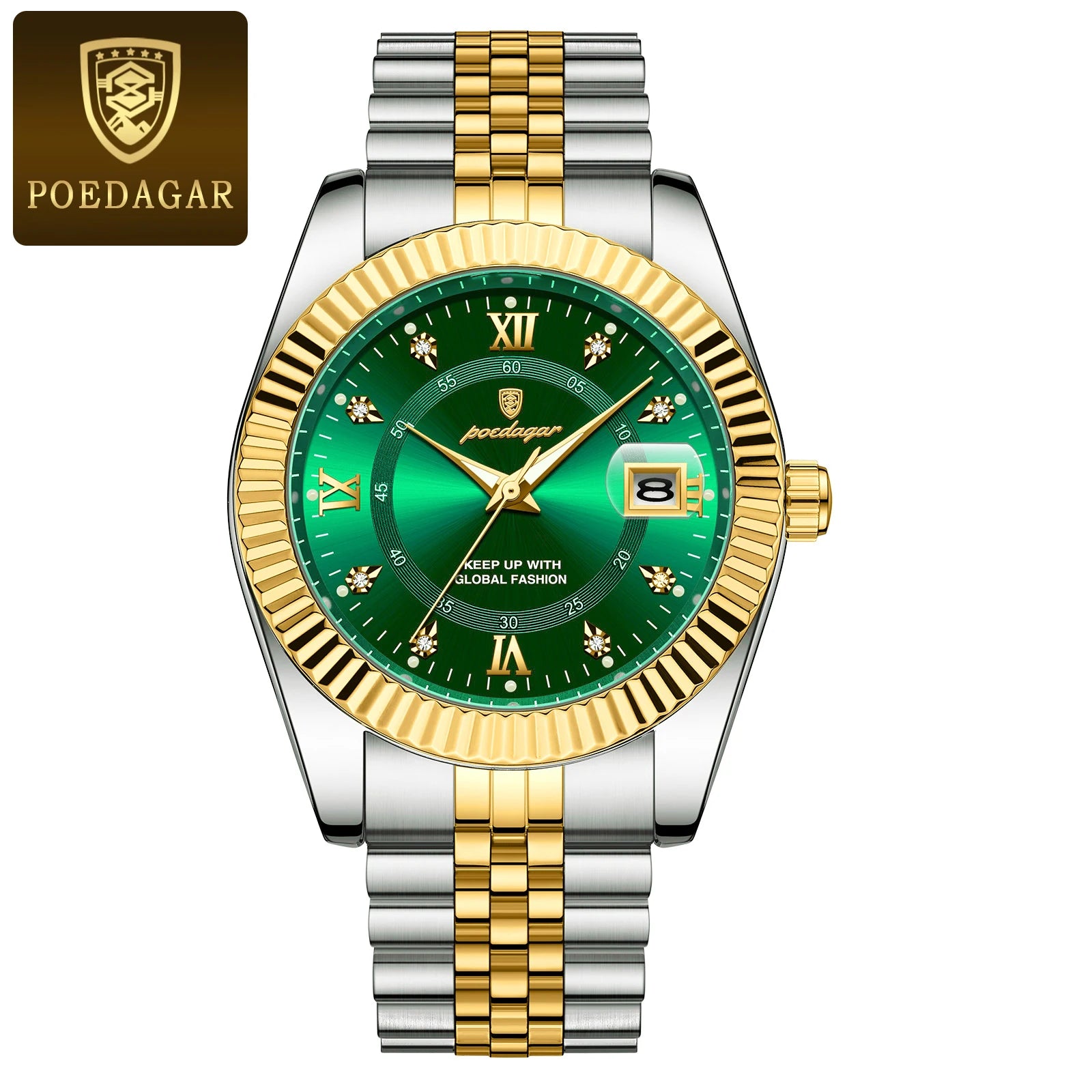 Relojes de cuarzo clásicos de lujo POEDAGAR para hombre, de acero inoxidable, con fecha, resistentes al agua, luminosos, a la moda, de negocios, para hombre