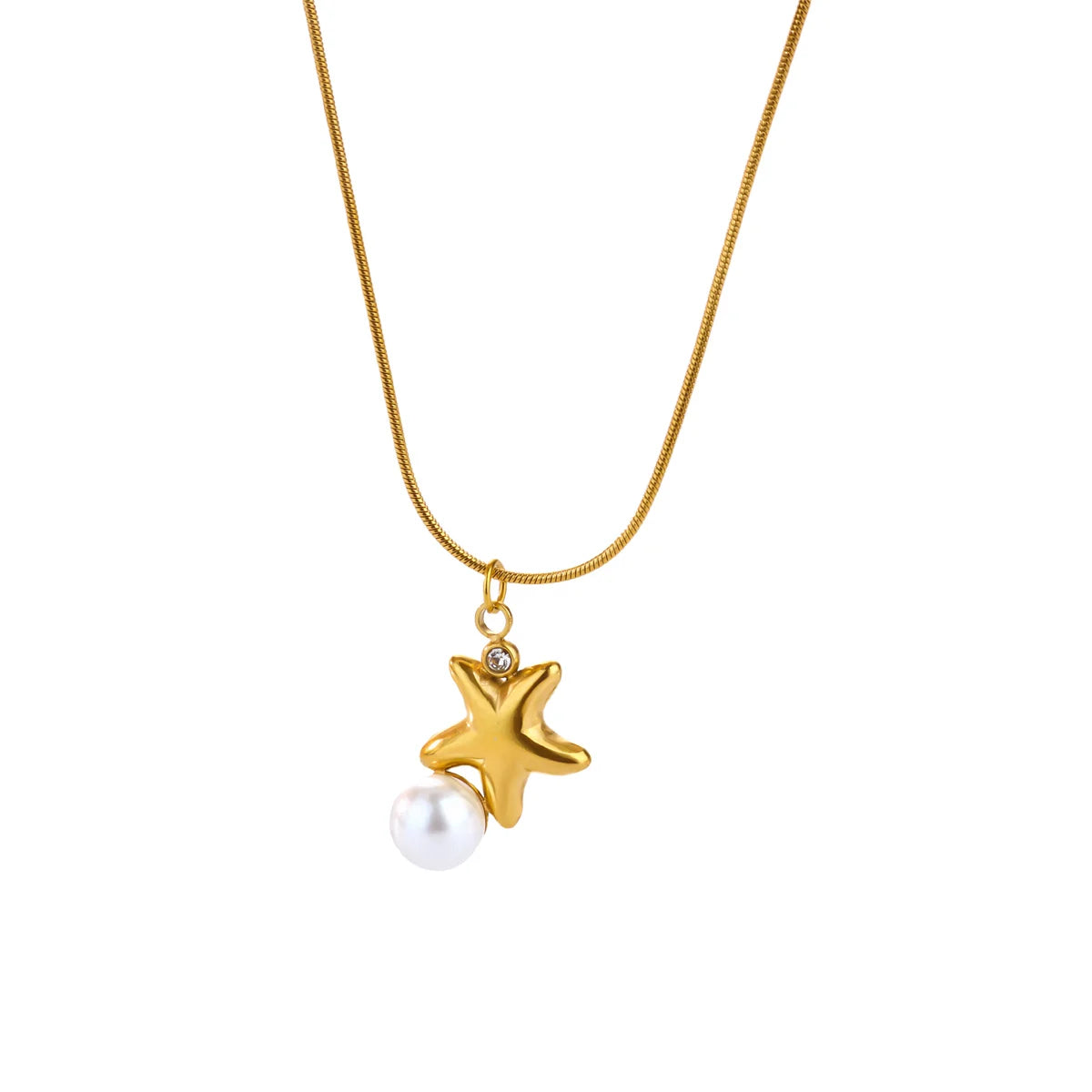 Starfish Shell Conch Pendant Necklaces For Women Gold Color Stainless Steel Chain Choker Trendy Summer Beach Party Jewelry Gift
