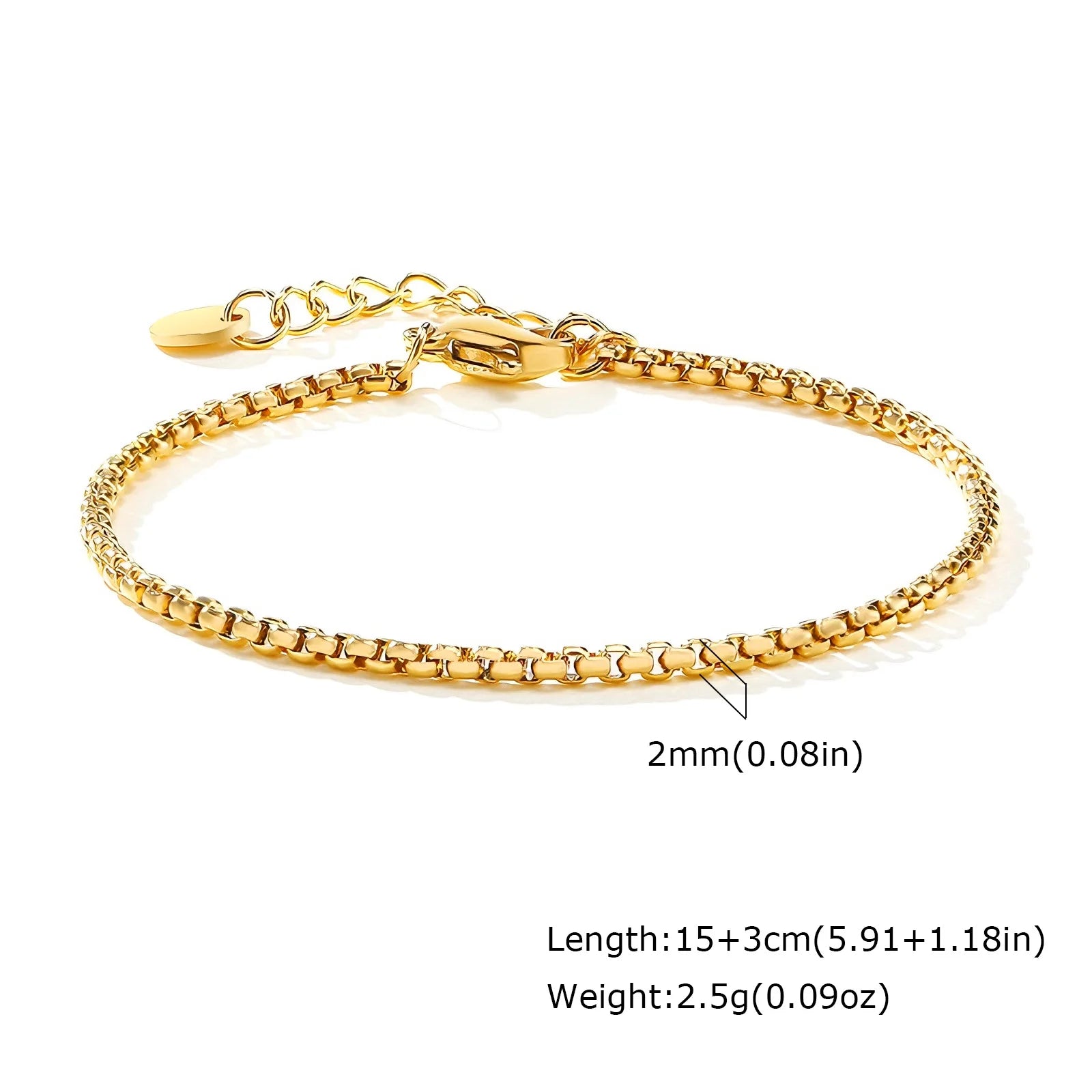 Nicht anlaufendes Edelstahlarmband vergoldet stapelbar für Damen, dünnes Fischgrätenkettenarmband wasserdichter Schmuck Geschenk