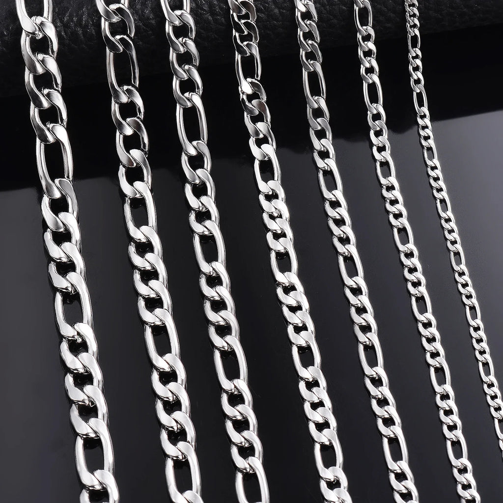 Collar de plata de ley 925 al por mayor, 2-12 mm de ancho, 40-75 cm de largo, cadena con cierre de langosta, joyas de compromiso para hombres y mujeres
