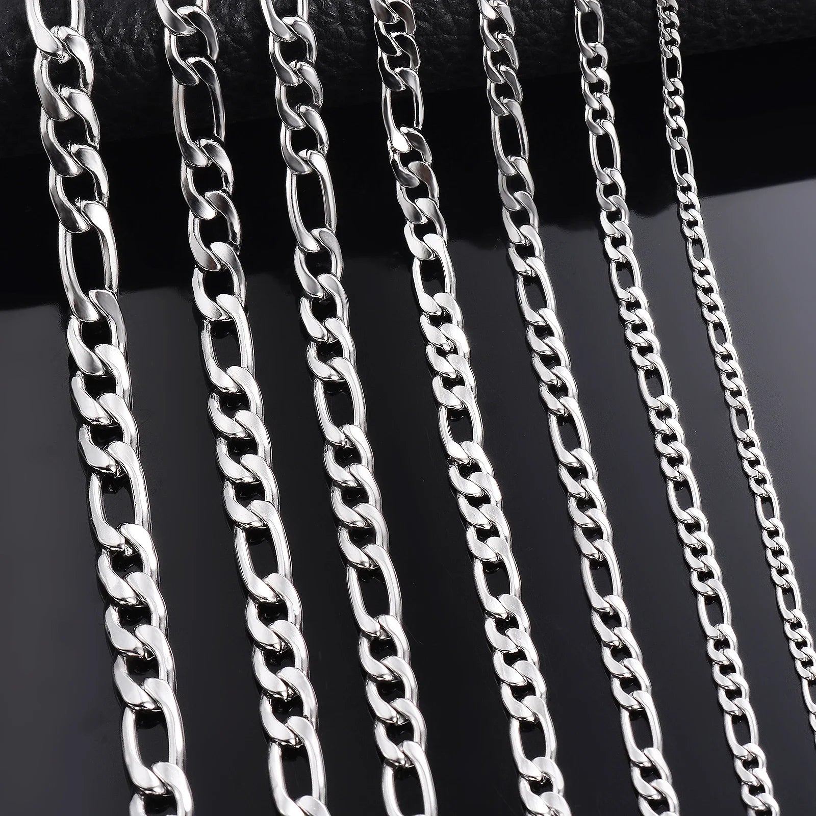 Collar de plata de ley 925 al por mayor, 2-12 mm de ancho, 40-75 cm de largo, cadena con cierre de langosta, joyas de compromiso para hombres y mujeres