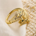 NEWBUY Anillos de estilo hip-hop de circonita de alta calidad chapados en oro, anillos delicados de leopardo, accesorios de joyería de fiesta para mujer