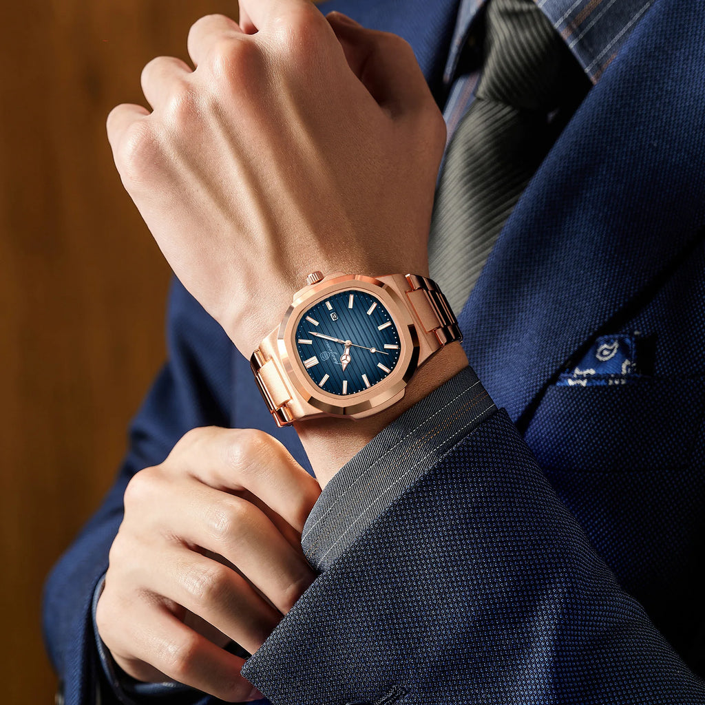 2026 Nuevo para hombres Marca de moda Reloj masculino Impermeable Luminoso Relojes de acero inoxidable Fecha Semana Informal Cuarzo Reloj de hombre Reloj
