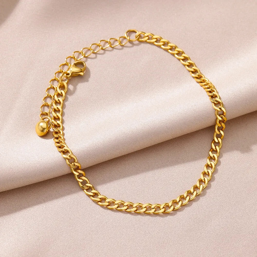 Edelstahl-Imitationsperlen-Fußkettchen für Damen, goldfarbene Kette, Knöchel-Armband, Fußkettchen, Sommer-Strandschmuck-Accessoires, Geschenk