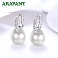 Aravant 925er Silber 18K Gold 12mm Perlen Ohrhänger für Frauen Hochzeit Mode Schmuck
