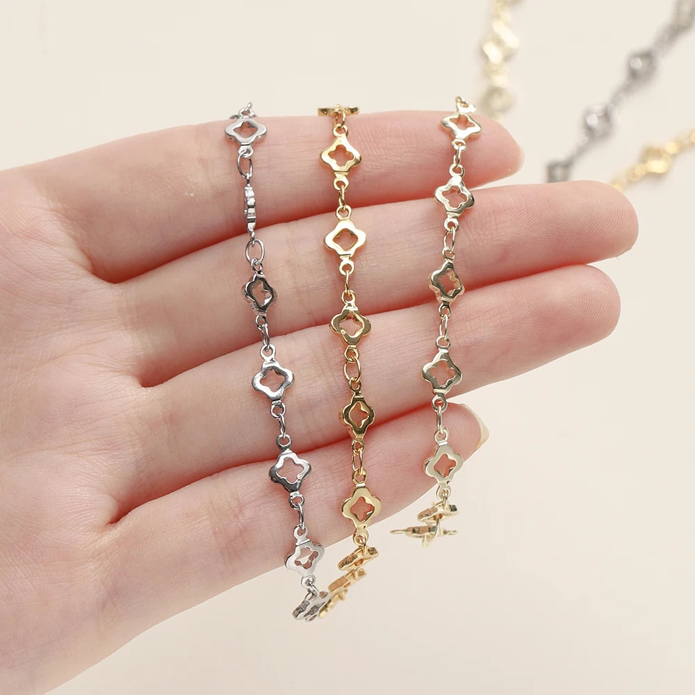 1Meter/Pack 5.5MM 14/18K Vergoldetes Messing Rhombuskette für Schmuckherstellung Halsketten Armbänder Kette Schmuckherstellungszubehör