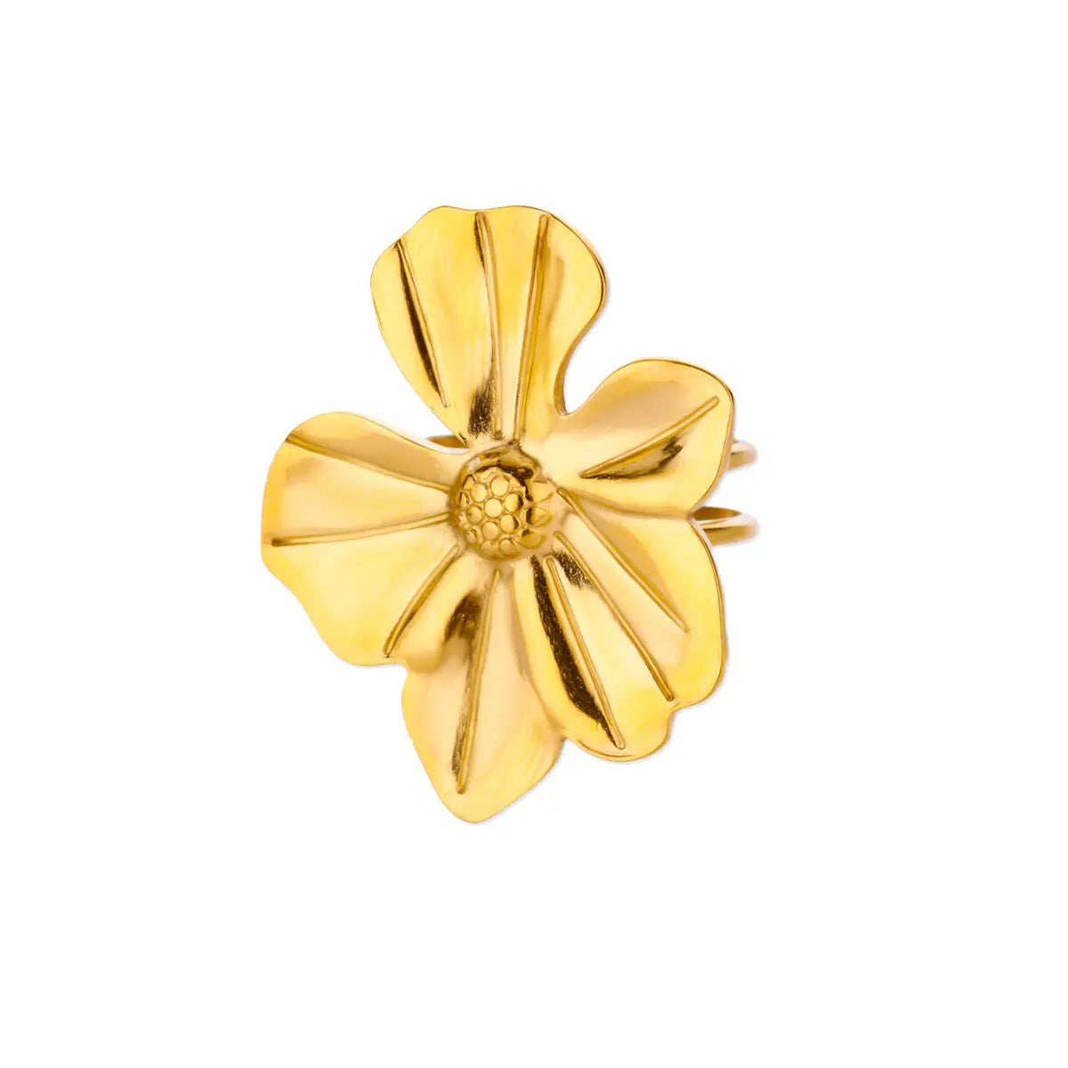 Edelstahl Übertrieben Große Blumenringe Für Frauen Gold Farbe Sonnenblume Fingerring Weiblich Mode Ästhetischer Schmuck Geschenk