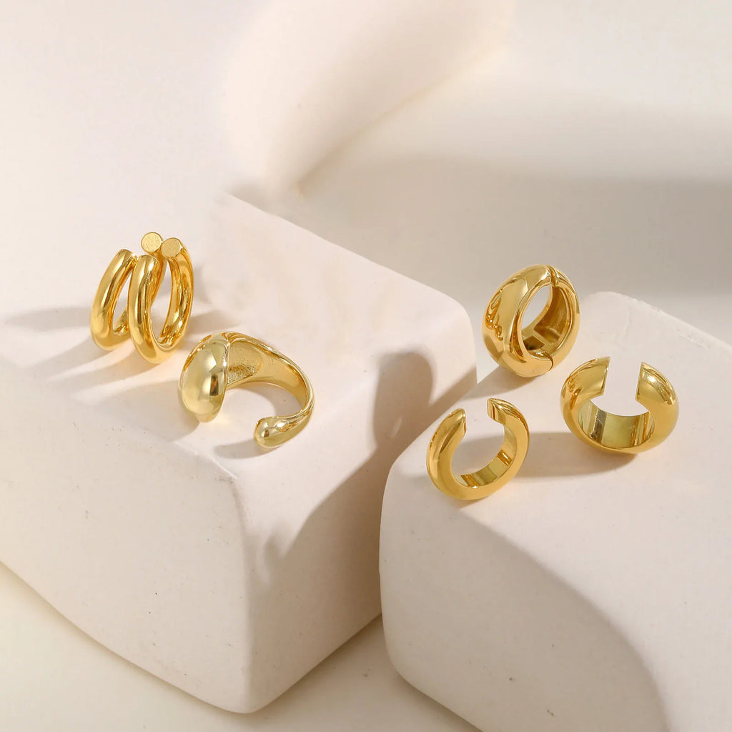 Dicke Ohrklemme, Nicht-Piercing Clip On Knorpelohrring aus Edelstahl, Fake Helix Knorpelschmuck für Frauen, ein Stück