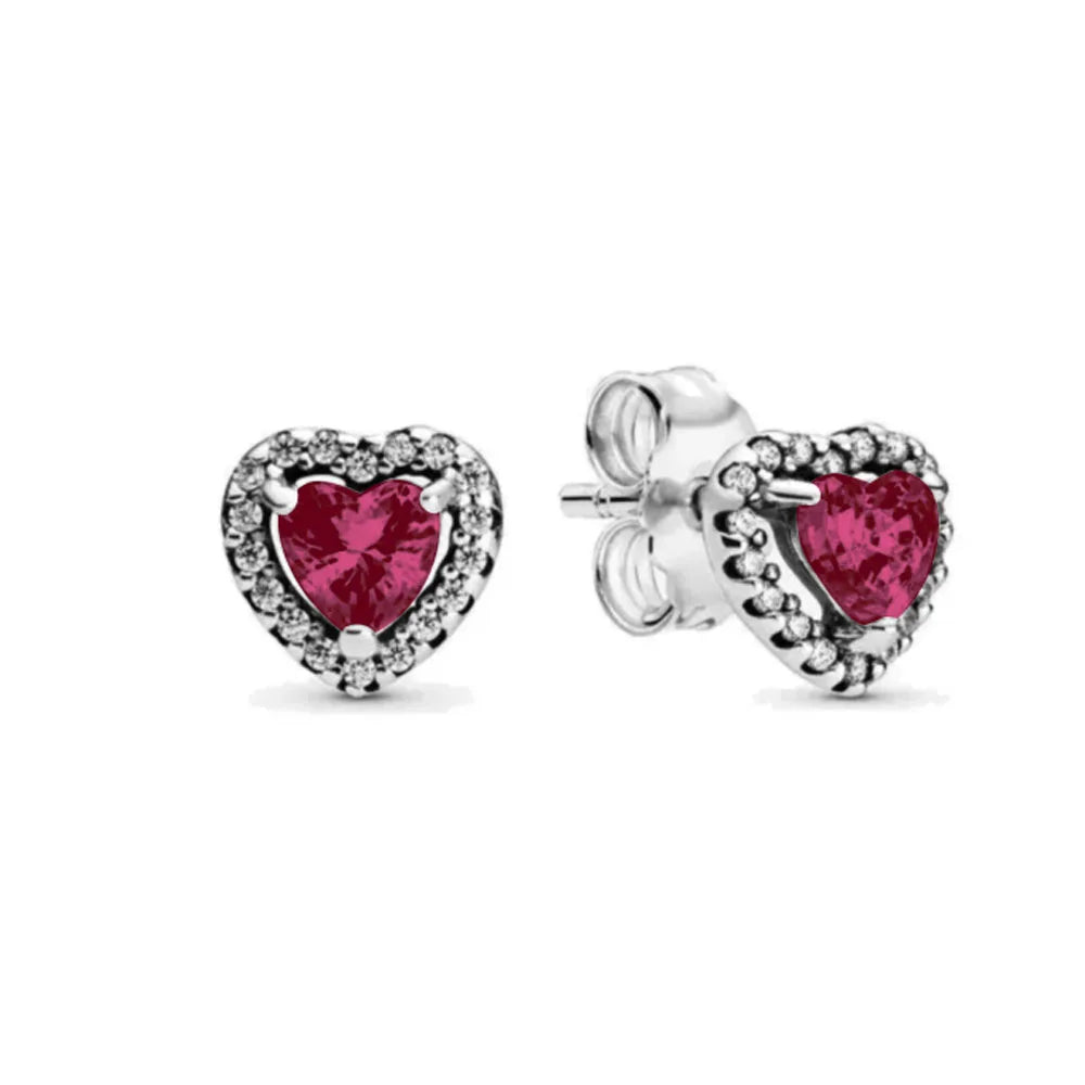 Neue S925 Silber Herz-Stein-Ohrstecker geeignet für Valentinstag, Muttertag, Jubiläumsgeschenk DIY Charm-Schmuck