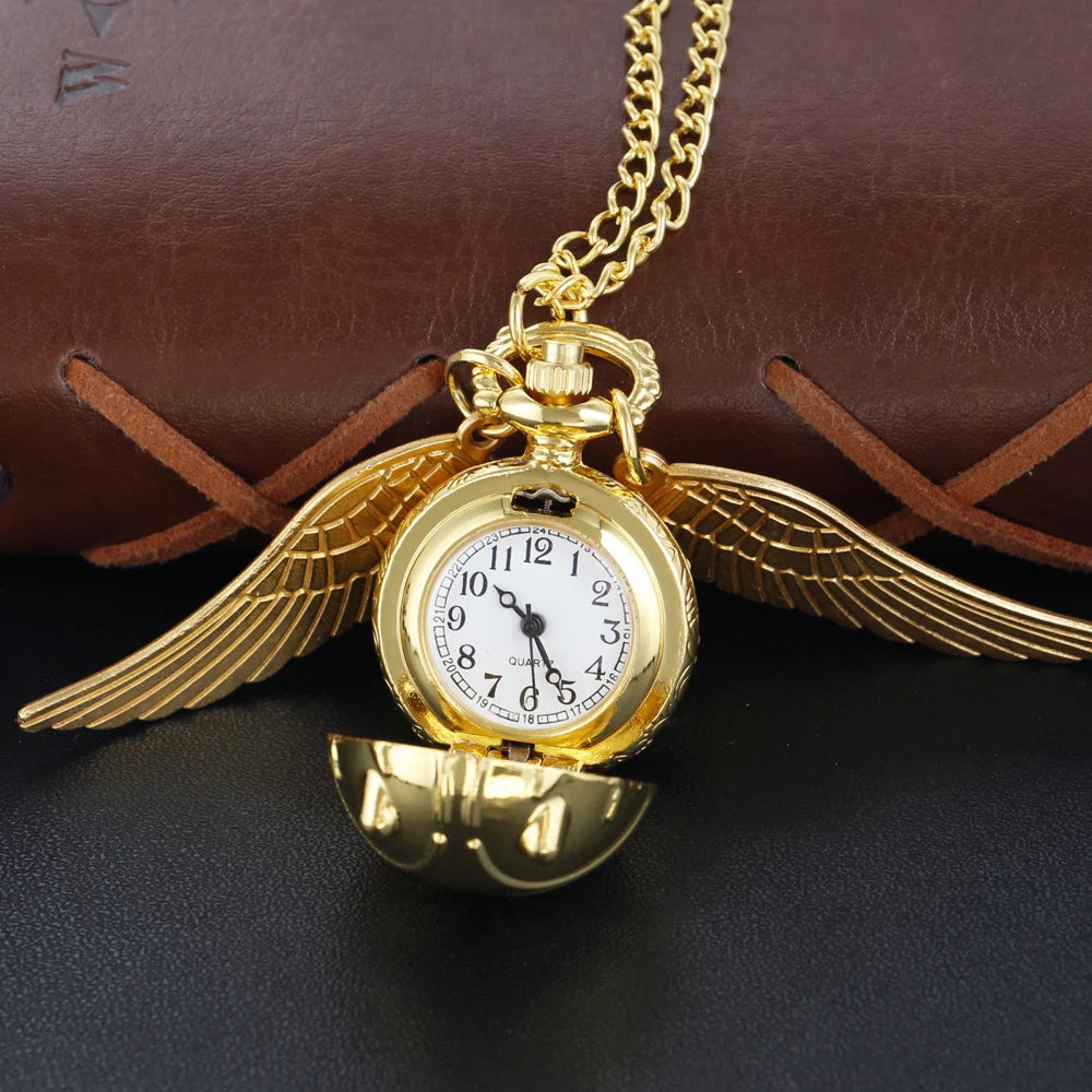 Magische Goldene Fee Kugel Quarz Taschenuhr Herren- und Damenuhr Vintage Fob-Uhr Kinder Geschenk Anhänger Halskette Souvenir Cf1177