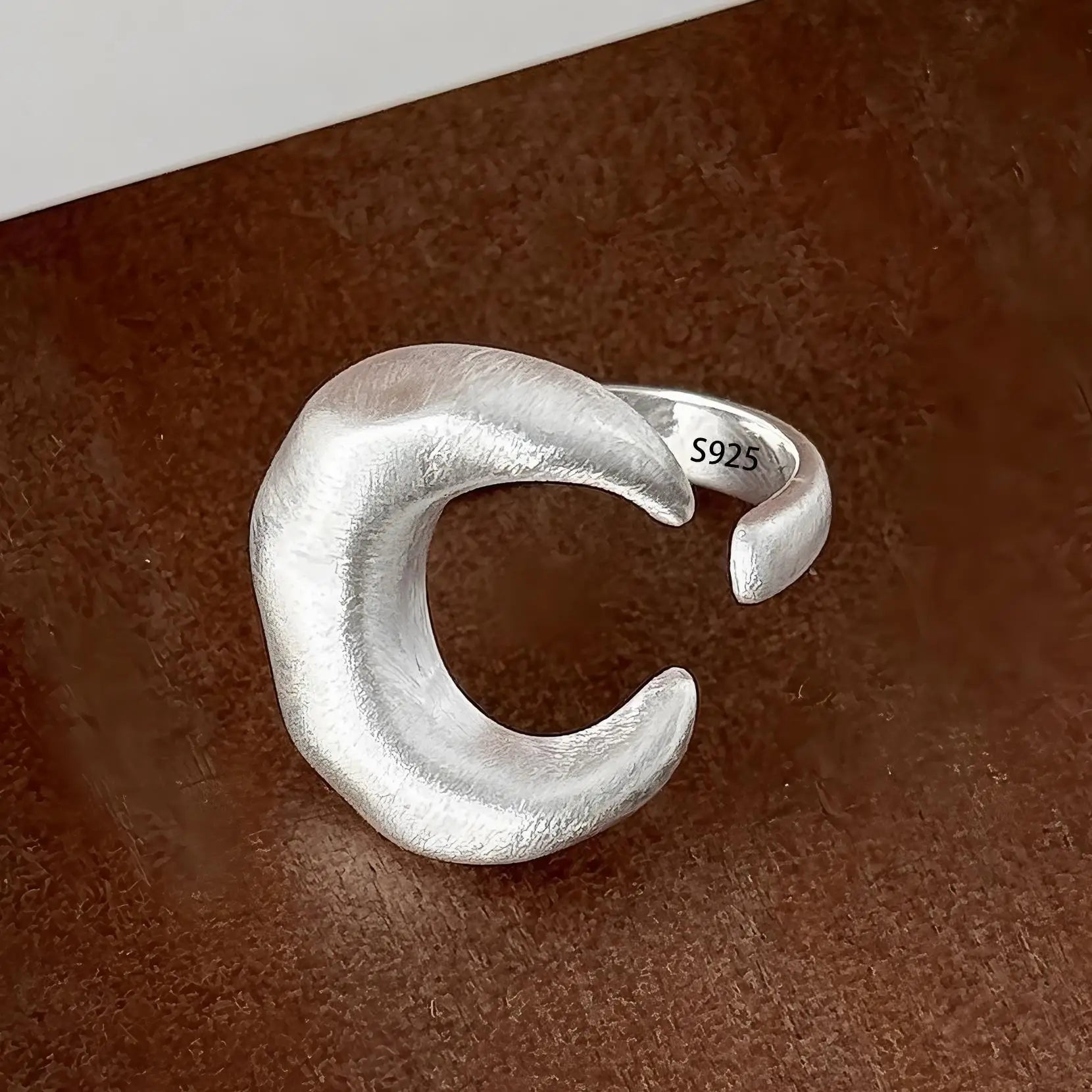Anillo Nudo Cadena Plata de Ley 925 para Mujer, Anillo Ancho de Diseño Geométrico Rock Punk, Regalo de Joyería, Venta al por Mayor y Dropshipping