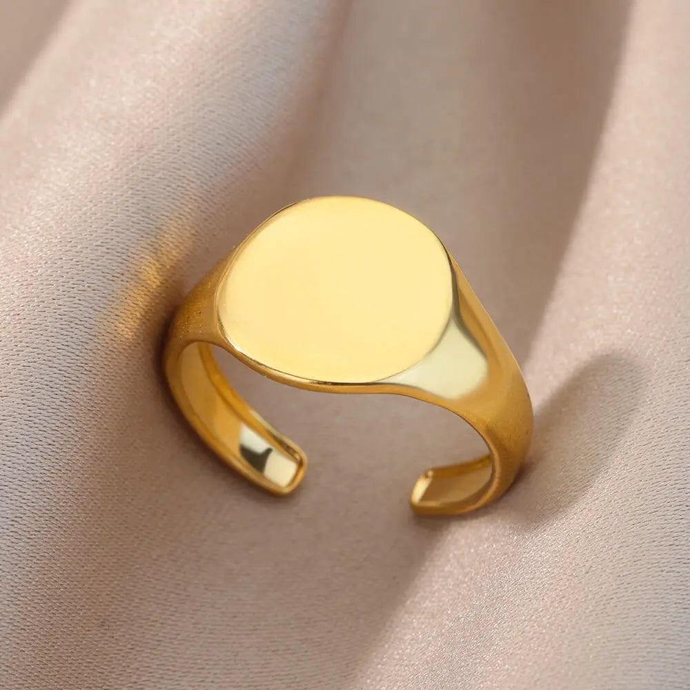Anillos Irregulares Huecos Para Mujer De Acero Inoxidable Color Dorado Anillo Geométrico Fiesta Joyería De Navidad Regalo Envío Gratis
