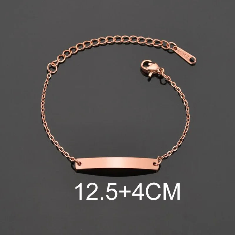 Bluelory personalisiertes Armband für Herren und Damen, Edelstahl, verschiedene Stile, leeres Namensschild, Herzarmband, Party-Schmuckgeschenk