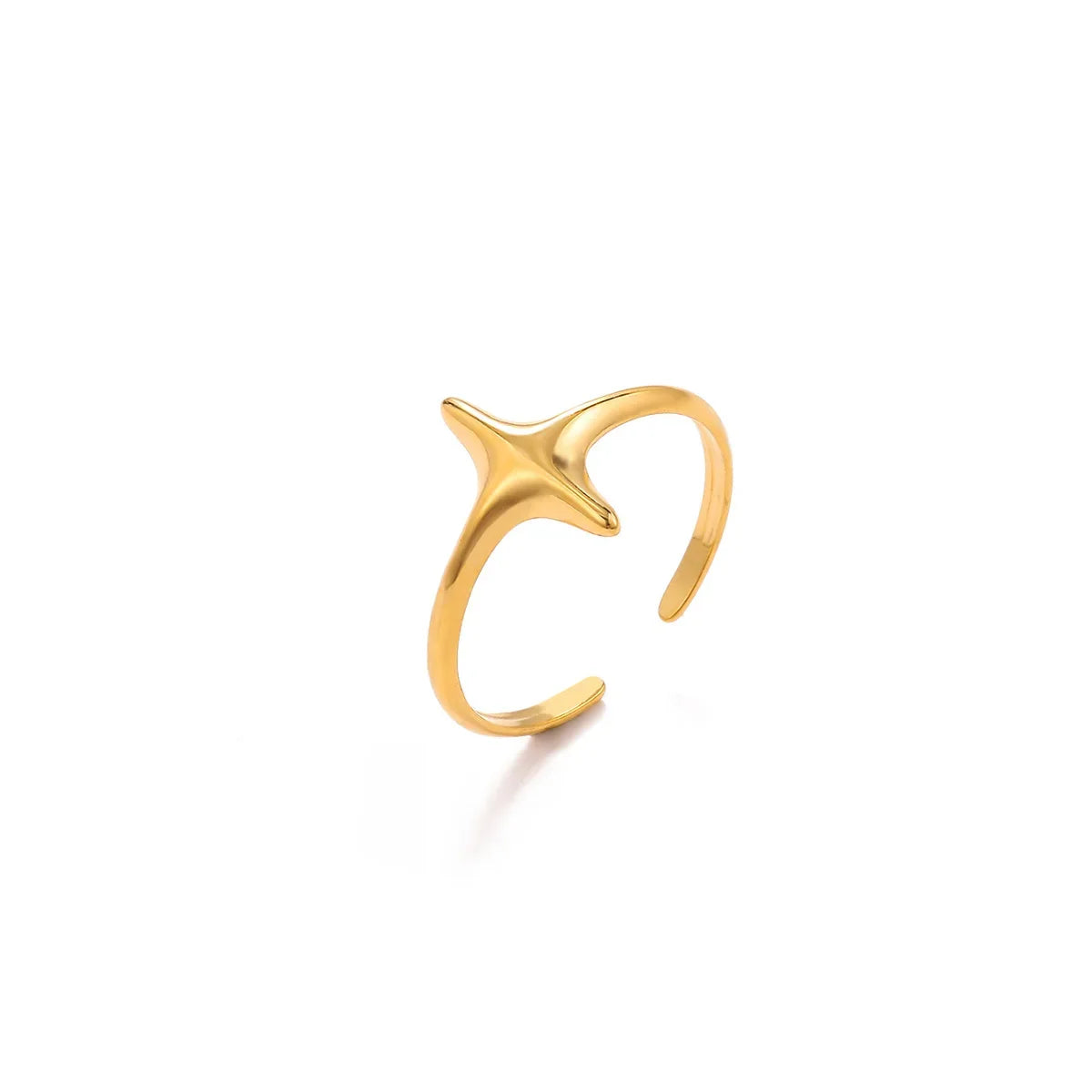 Elegante Edelstahl Big Bloom Blumenringe für Frauen Goldfarbe Sonne Seestern Offener Ring Fingerschmuck Hochzeit Ihr Geschenk Punk