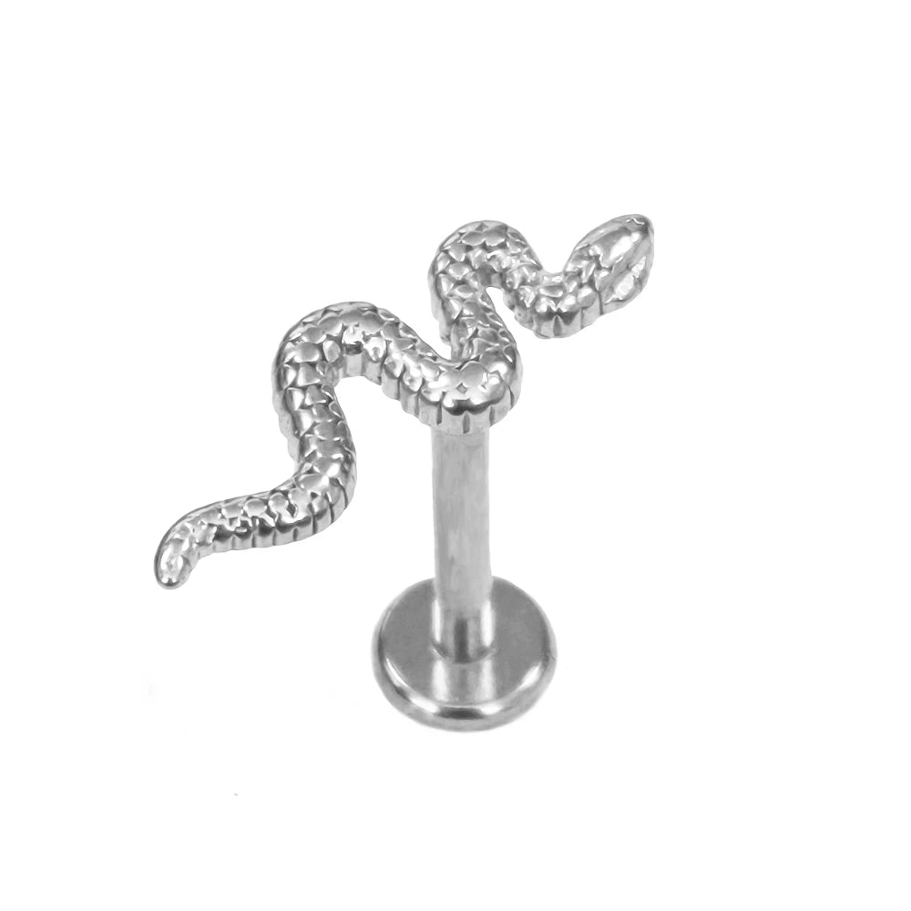 Piercing Labret de Rosca Interna Rayo Corona Abeja Flores Cartílago Pendiente Trago Conch Acero Inoxidable 316L Joyería Corporal