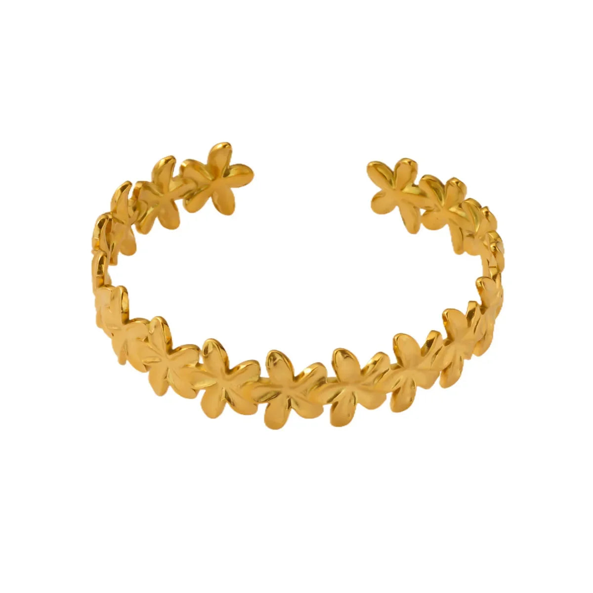Wasserdichte Manschettenarmbänder für den Sommer für Frauen, süßes Blumen-Doppelschicht-Armband, offenes Edelstahl-Goldfarbenes Stern-Muschel-Schmuck