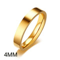 Anillo de boda de acero inoxidable de 2 mm, 4 mm, 6 mm, 8 mm para mujer, anillos planos para dedo, joyería de compromiso de moda Bijoux Femme