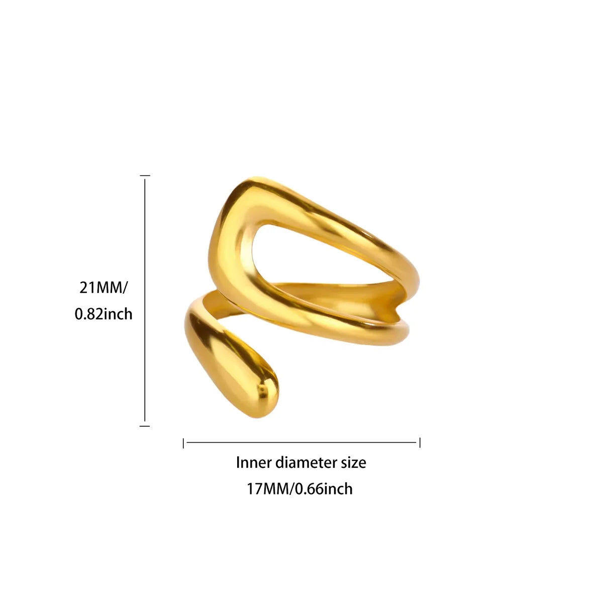 Edelstahl unregelmäßige Wellenringe für Frauen Kreativ Gold Farbe Verstellbarer offener Ring weiblicher Schmuck Punk Rapper Anillos Geschenke
