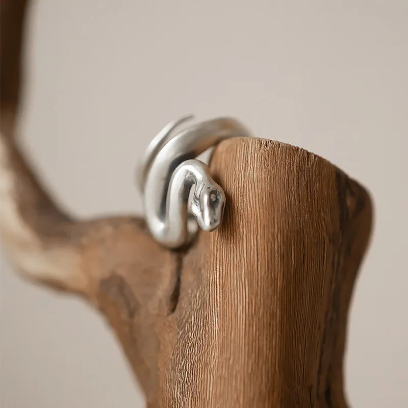 925 Sterling Silber Schlange Mattierte Verstellbare Ringe für Damen Verlobung Schmuck Accessoires Großhandel 925 Schmuck
