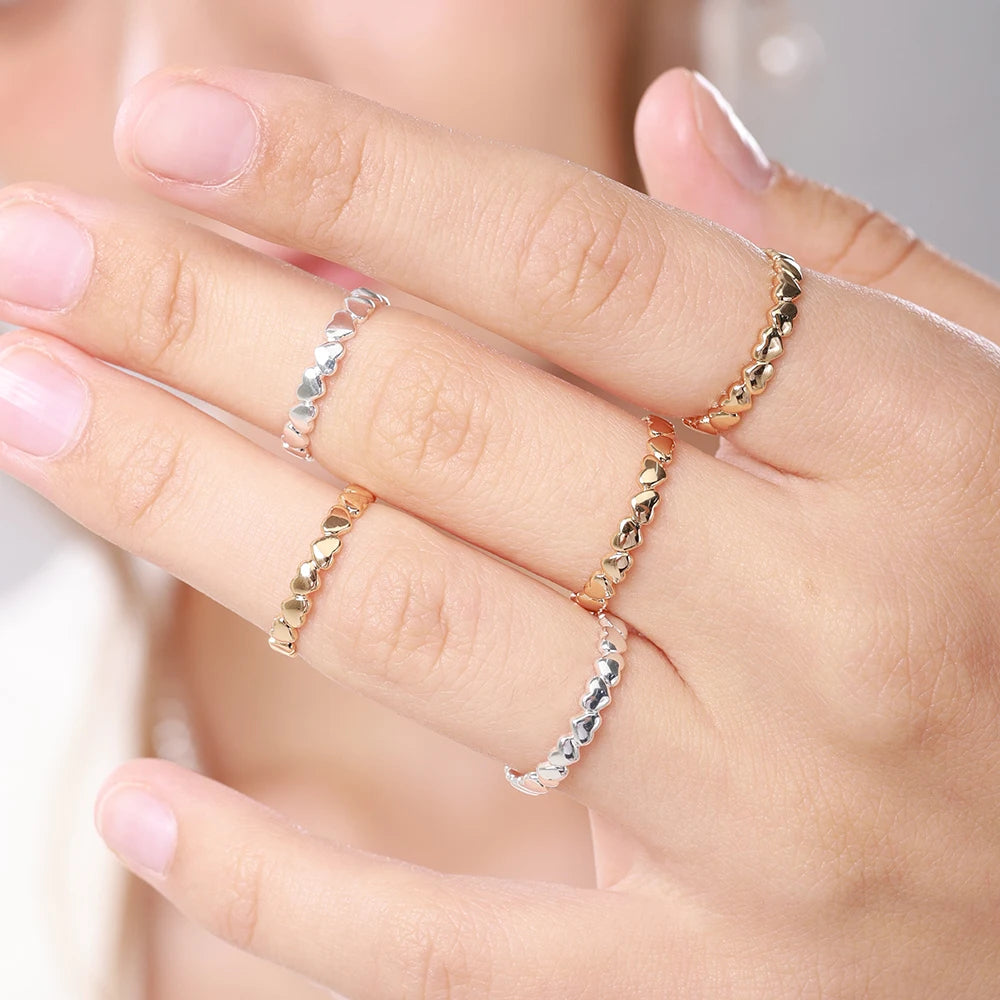 Edelstahl Herzringe für Frauen Heiratsantrag Verlobung Hochzeitsring Vintage Schmuck Anillos Valentinstagsgeschenk